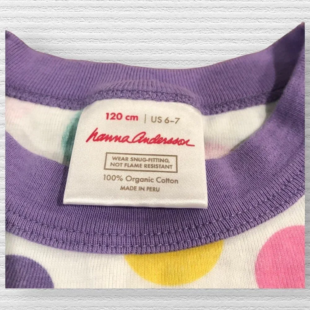 Hanna Andersson 6/7 Polka Dot short Sleeve Pajama Top Only